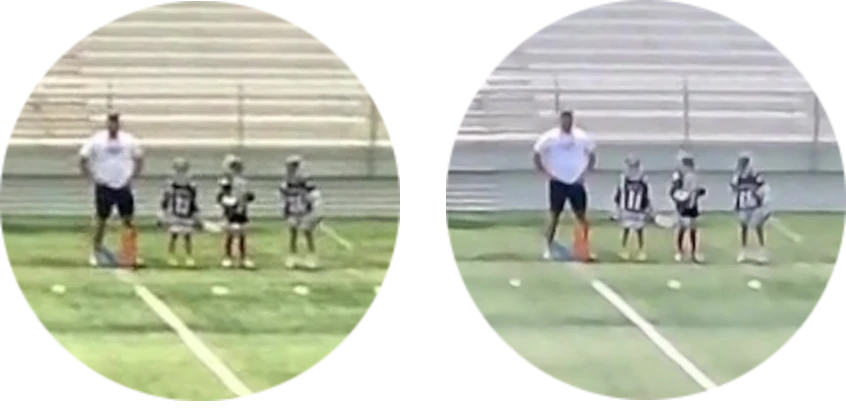 Far-sideline crop: HERO13 5.3K vs MISSION 1 8K