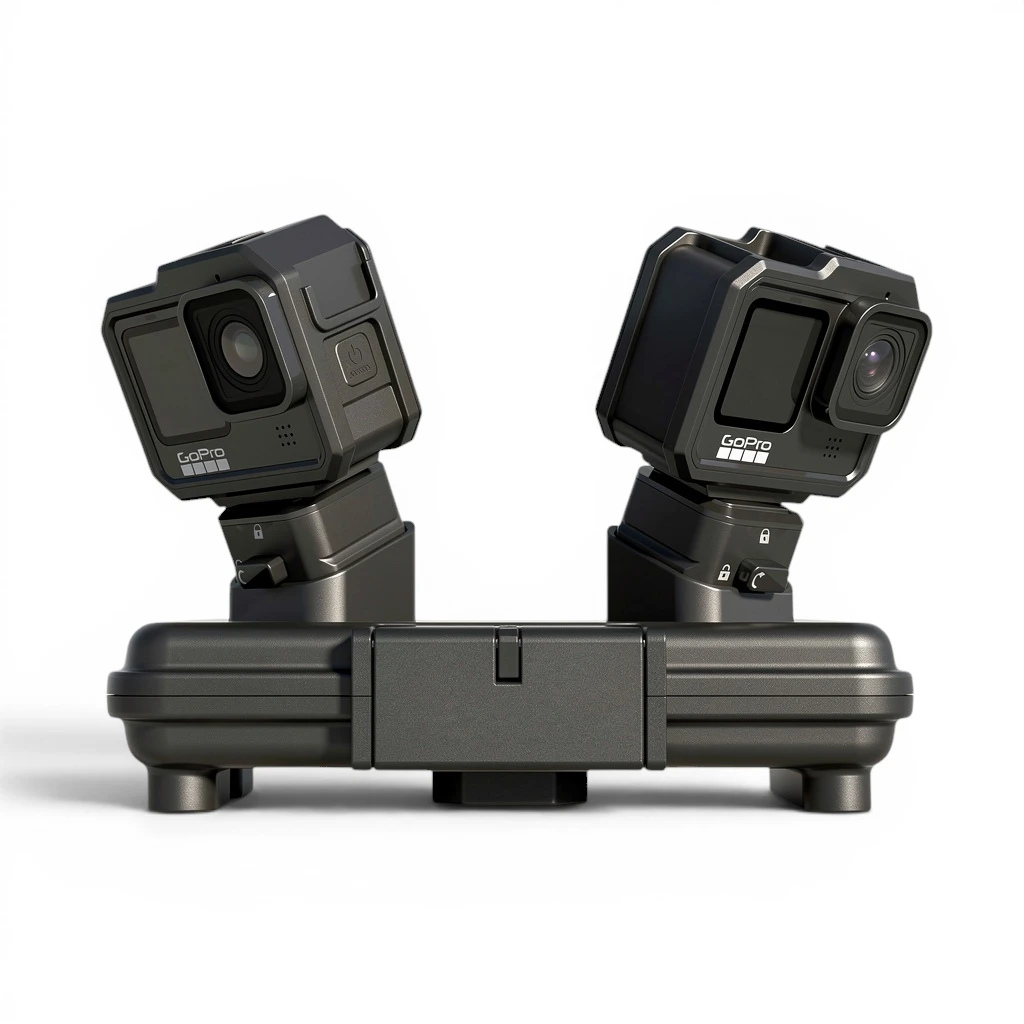 The SeeUsPlay Rig mounting two GoPros