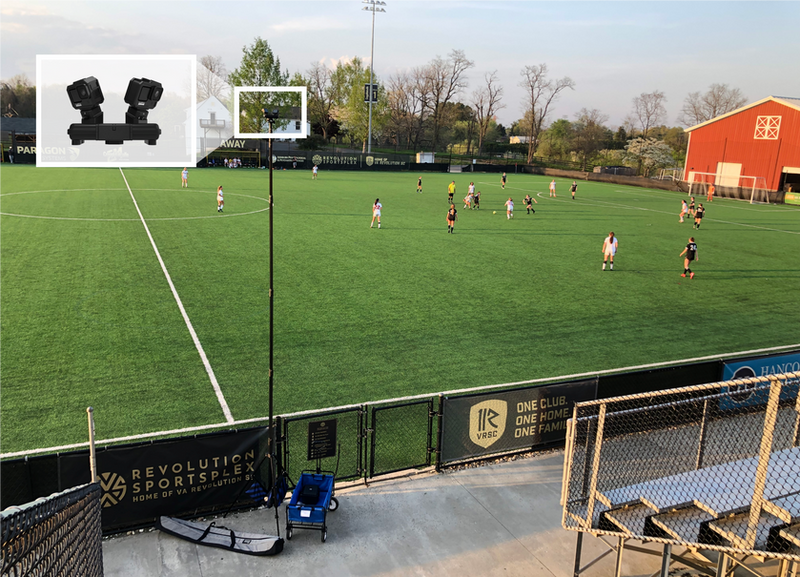 Soccer camera recording a match