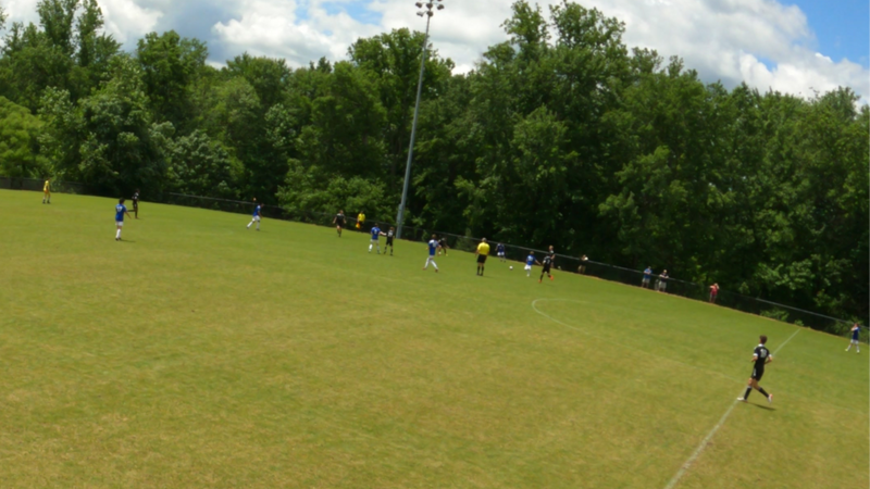 Zoomed-in GoPro footage following the far-side action